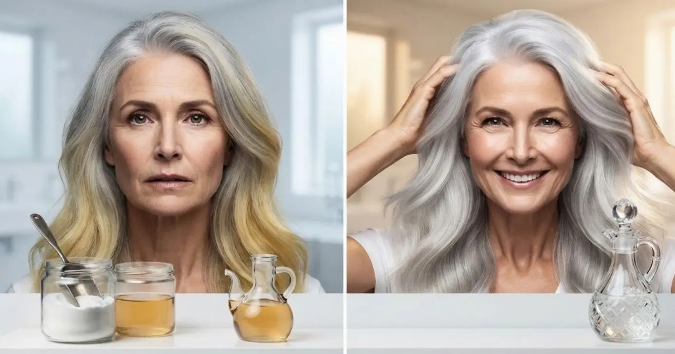 Veja como cuidar de grisalhos com vinagre de maçã e bicarbonato (Foto Reprodução/Montagem/Lennita/TV Foco/Canva)