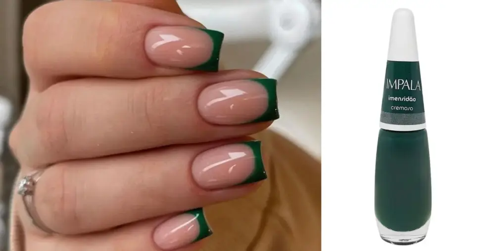 Francesinha verde-militar com base nude