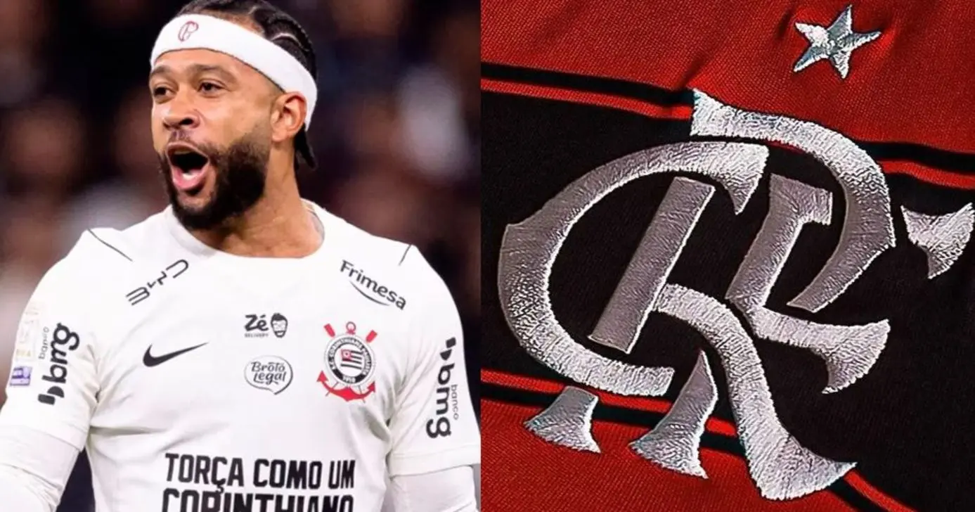 Atacante holandês, dupla de Memphis Depay, tem contratação exigida no Flamengo (Foto: Montagem/TV Foco)