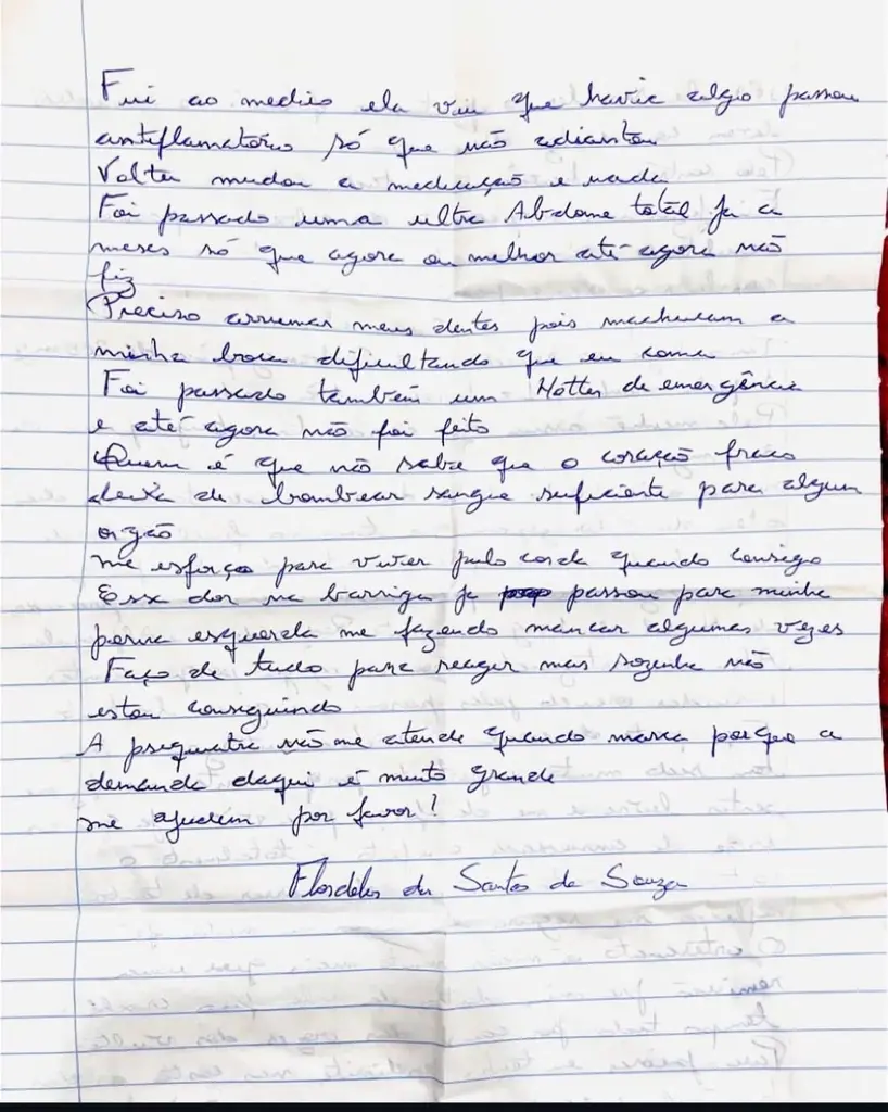 Uma das páginas da carta de Flordelis. (Foto: Reprodução) Uma das páginas da carta de Flordelis. (Foto: Reprodução)
