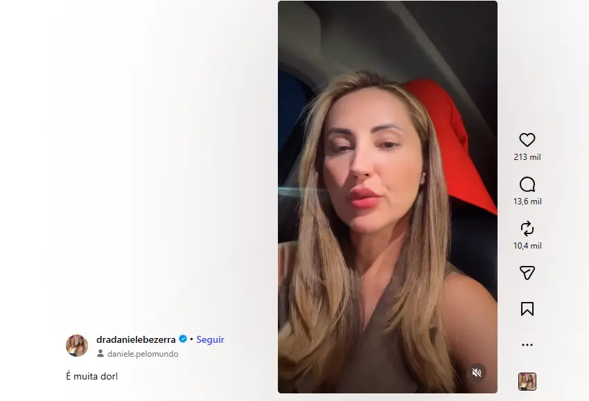 Daniele em desabafo sobre Deolane. (Foto: Reprodução / Instagram) Daniele em desabafo sobre Deolane. (Foto: Reprodução / Instagram)