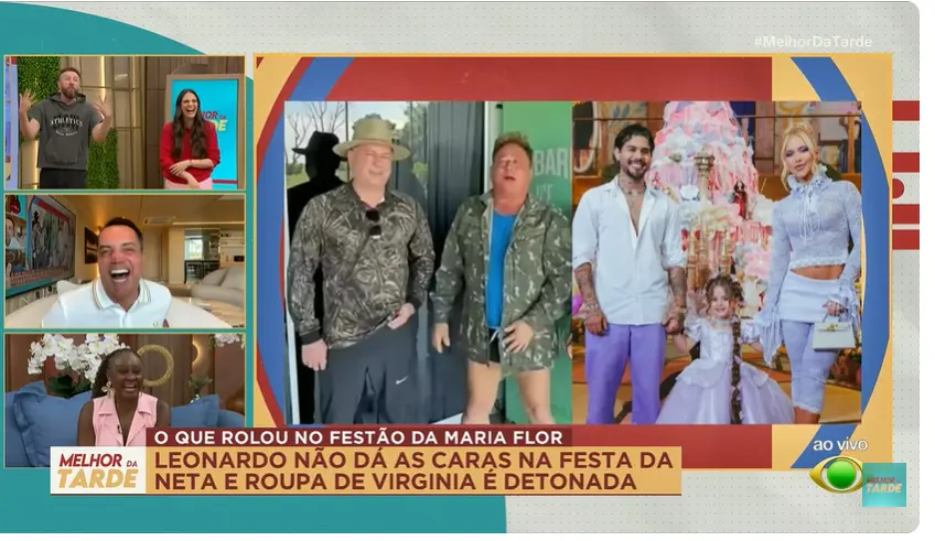 Por fim, a equipe do Melhor da Tarde repercutindo a ausência de Leonardo. (Foto: Youtube/Melhor da Tarde) Por fim, a equipe do Melhor da Tarde repercutindo a ausência de Leonardo. (Foto: Youtube/Melhor da Tarde)