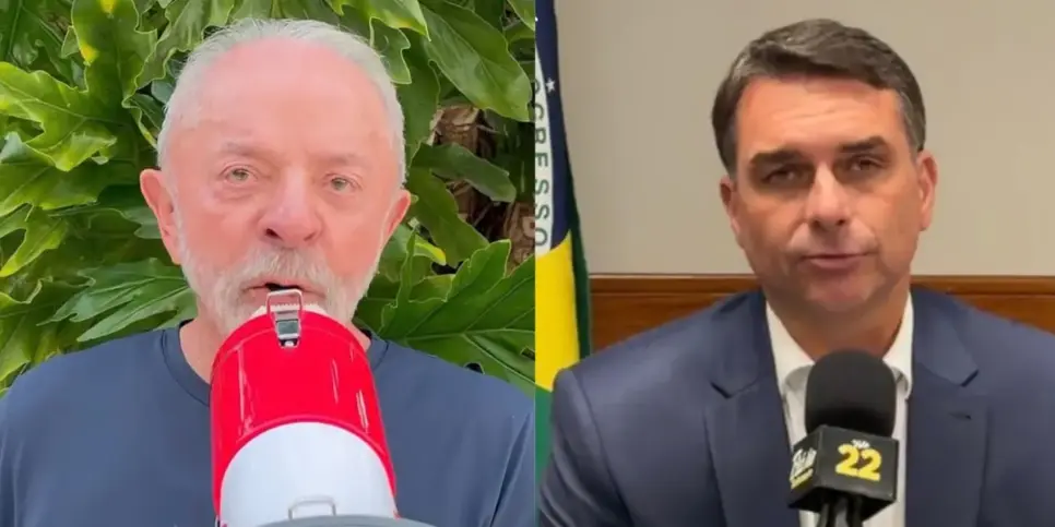 Lula e Flavio Bolsonaro. (Fotos: Reprodução / Instagram)