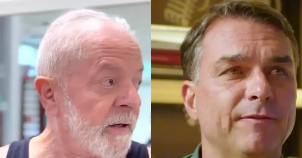 Lula e Flávio Bolsonaro. (Fotos: Reprodução / Instagram)