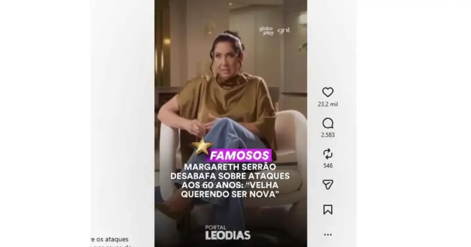 Margareth Serrão em desabafo, repercutido por Leo Dias. (Foto: Reprodução / Instagram) Margareth Serrão em desabafo, repercutido por Leo Dias. (Foto: Reprodução / Instagram)