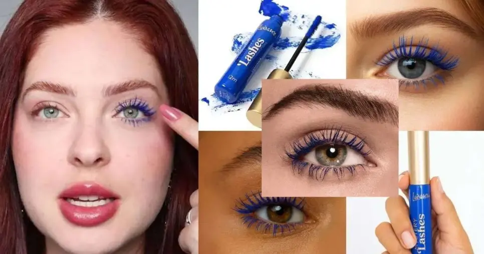 Máscara de cílios azul (Foto Reprodução/Montagem/Lennita/Pinterest)