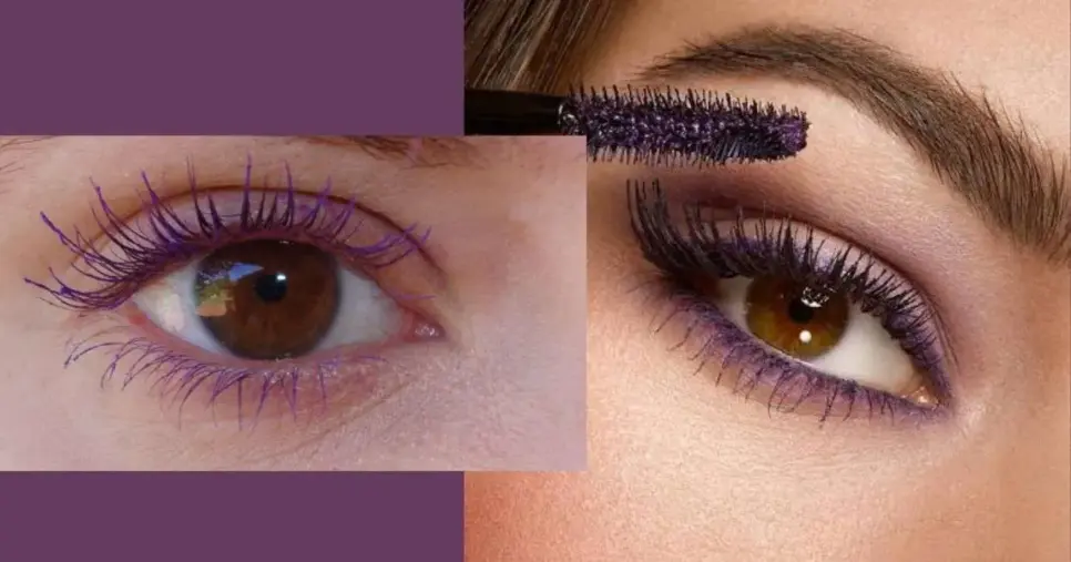 Máscara de cílios roxo (Foto Reprodução/Montagem/Lennita/Pinterest)