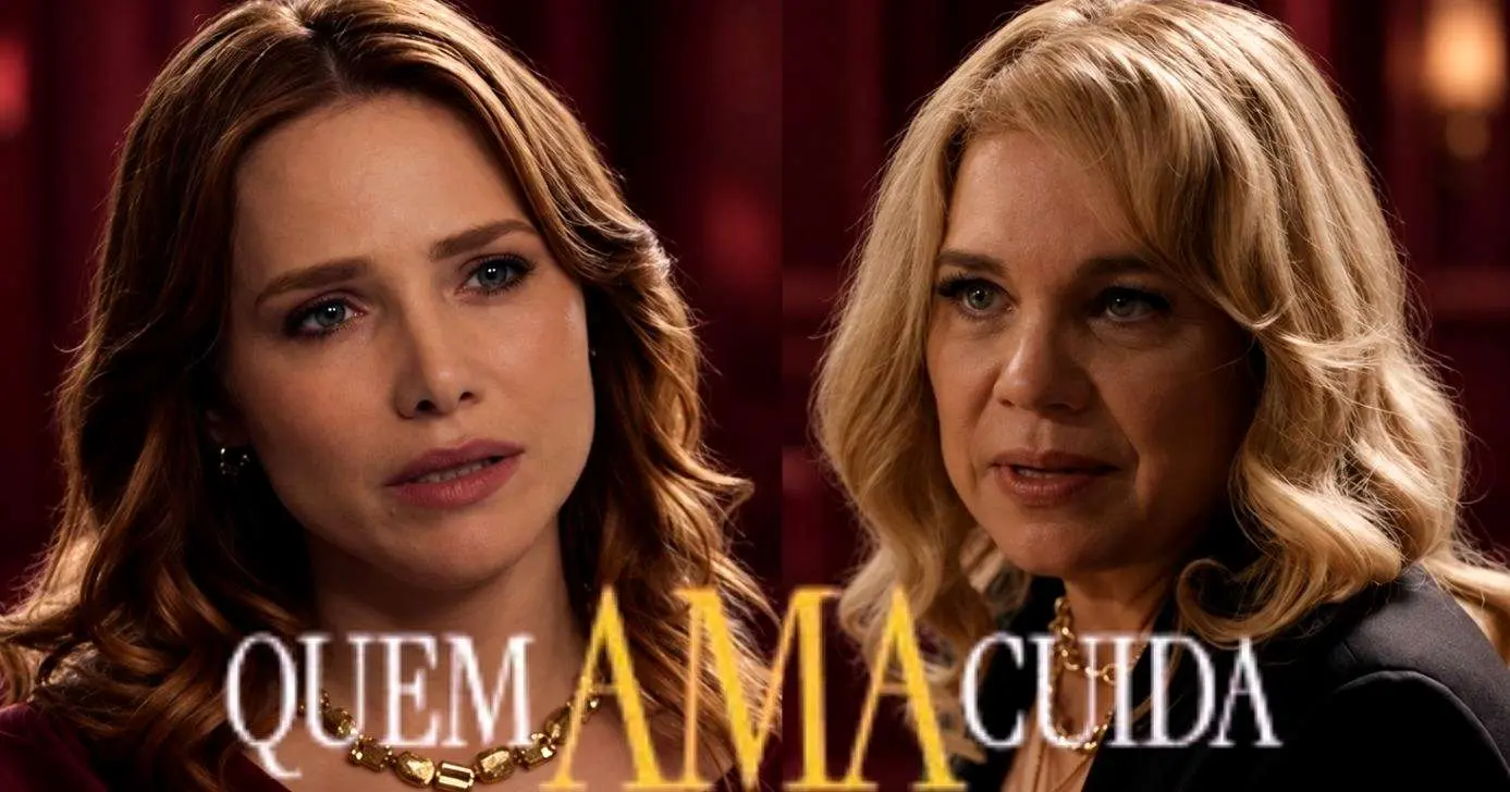 Adriana e Pilar em "Quem Ama Cuida" (Foto Reprodução/Montagem/Lennita/Canva/TV Foco/Globo)