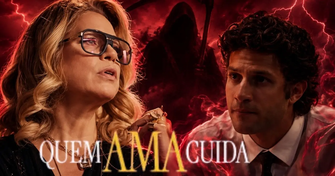 Pedro escapa da morte e deixa Pilar sem saída em "Quem Ama Cuida" (Foto Reprodução/Montagem/Lennita/Globo)