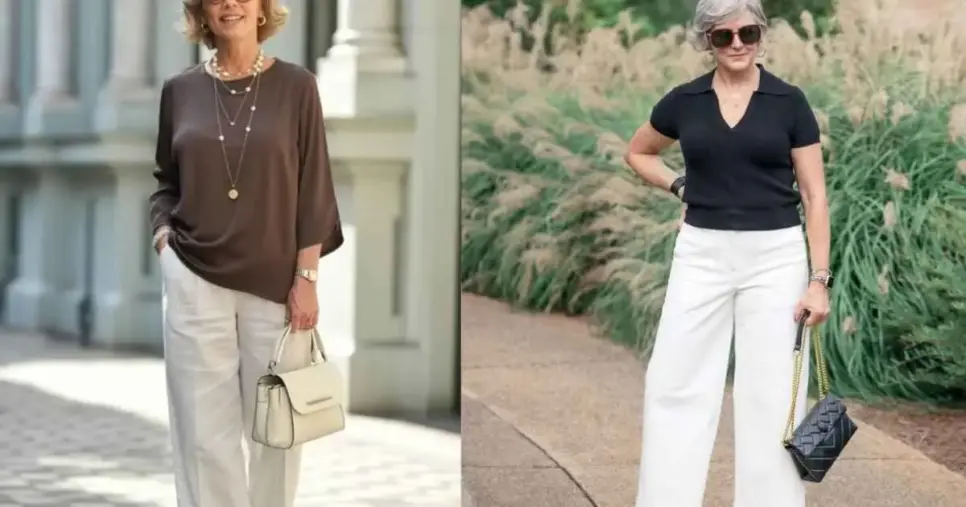Calça pantalona com blusa leve moderniza o look (Foto: Reprodução) Calça pantalona com blusa leve moderniza o look (Foto: Reprodução)