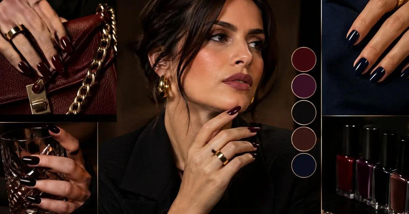 Veja os esmaltes escuros mais elegantes (Foto Reprodução/Montagem/Lennita/Canva/GMN/CHT)