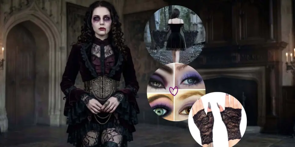 Composição de look Vampira (Foto Reprodução/Lennita/Tv Foco/GMN) Composição de look Vampira (Foto Reprodução/Lennita/Tv Foco/GMN)